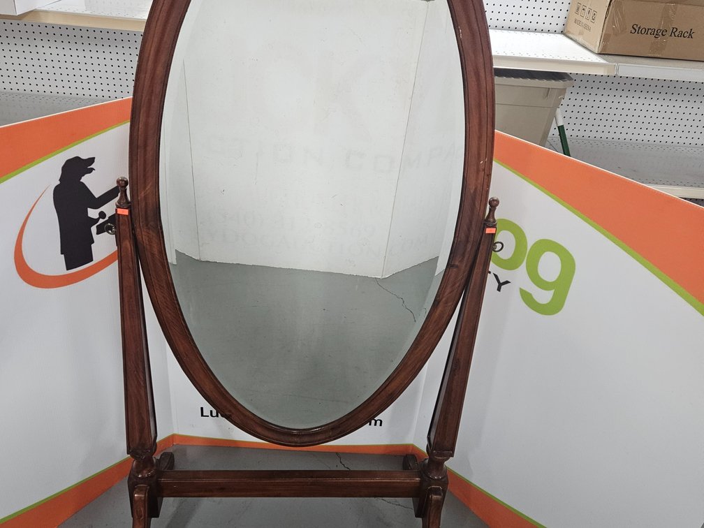 Oval Cheval Mirror 70" Tall × 33" Wide 