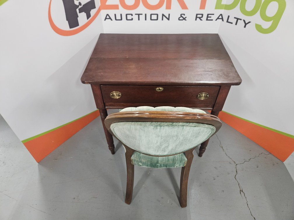 Wooden Desk W/Chair - Measures 29" Tall × 32" Wide × 22" Deep
