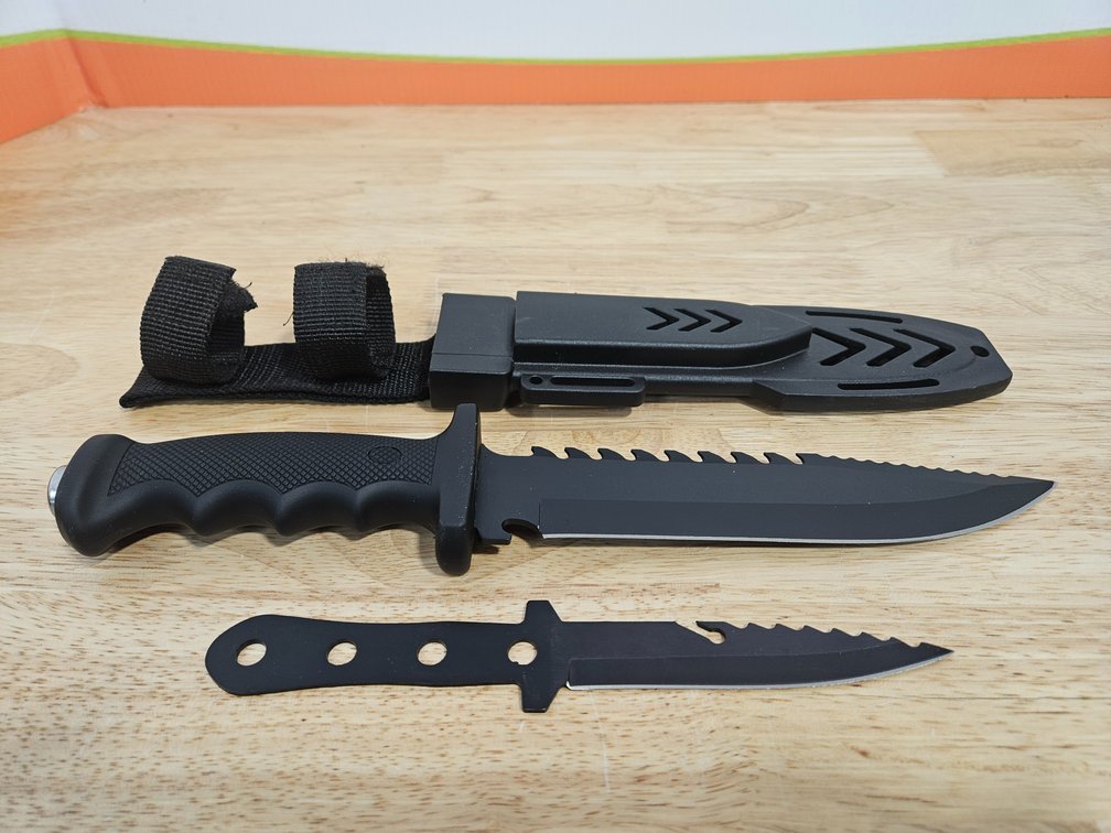 Fixed Blade Knife Set W/Sheath 8" and 12.5"