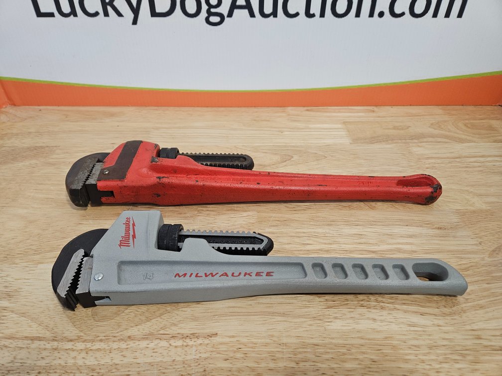 Superior Tool 18" Pipe Wrench and Milwaukee 14" Pipe Wrench 