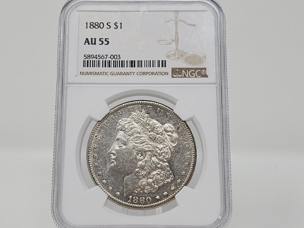 1880-S Morgan Silver Dollar - NGC AU 55