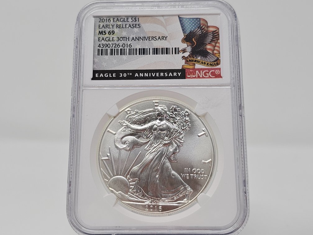 2016 American Silver Eagle - NGC MS 69 - 30th Anniversary - Early Releases 