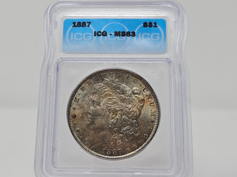 1887 Morgan Silver Dollar - ICG - MS 63