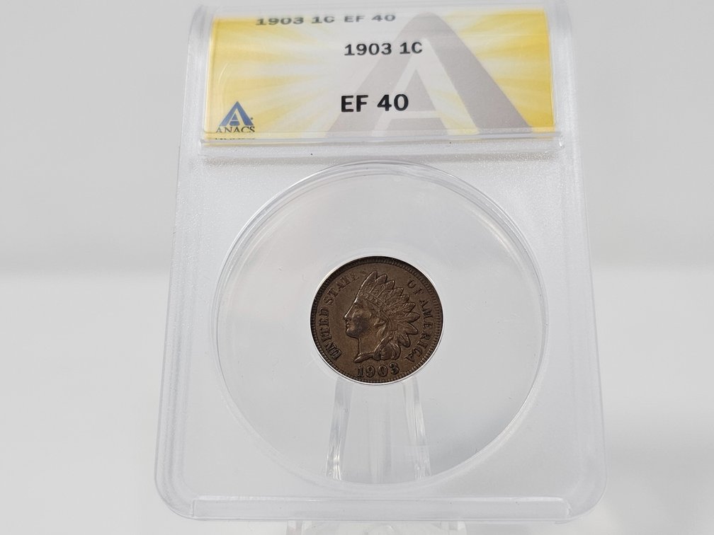 1903 Indian Head Cent - ANACS EF 40
