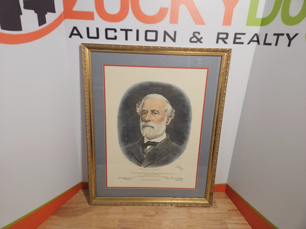 Robert E. Lee Framed Print 25"×31" Sold By Authority Of The Lee Memorial Association For The Erection Of a Monument 