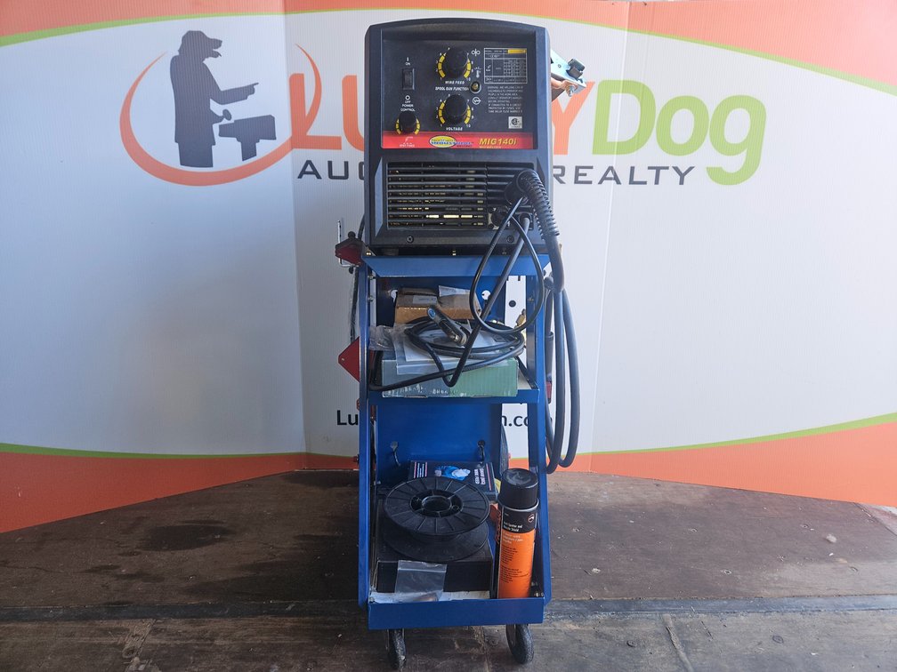 Northern Industries Mig140i Mig Welder W/Gas Cylinder - Rolling Cart and Accessories 