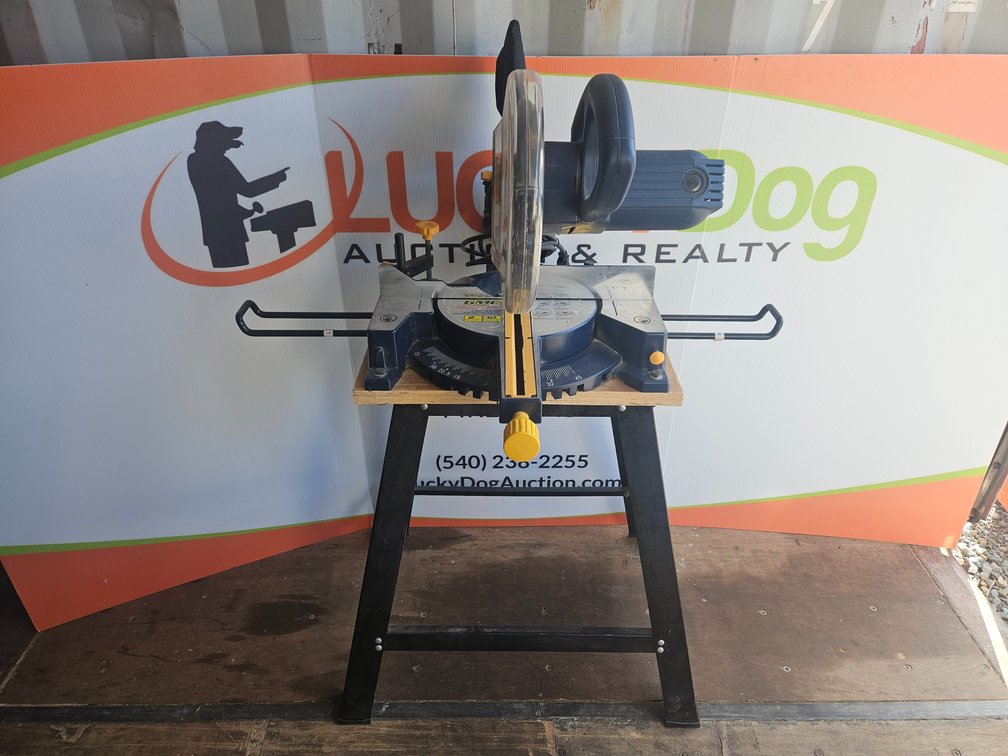 GMC 2.3HP 10" Slide Compound Miter Saw W/Stand - Measures 50" Tall × 37.5" Wide × 28" Deep