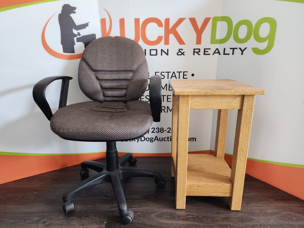 Rolling Office Chair - Lamp Table 