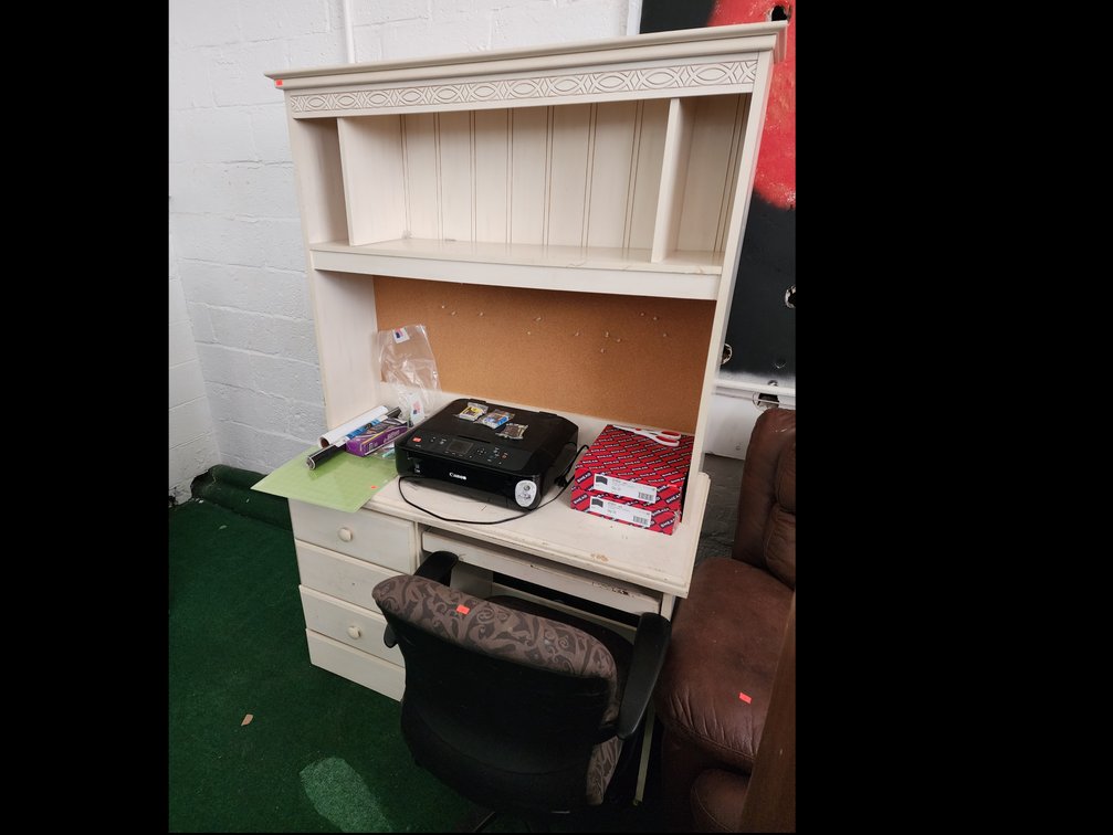 Desk - Rolling Office Chair - Canon Printer and More