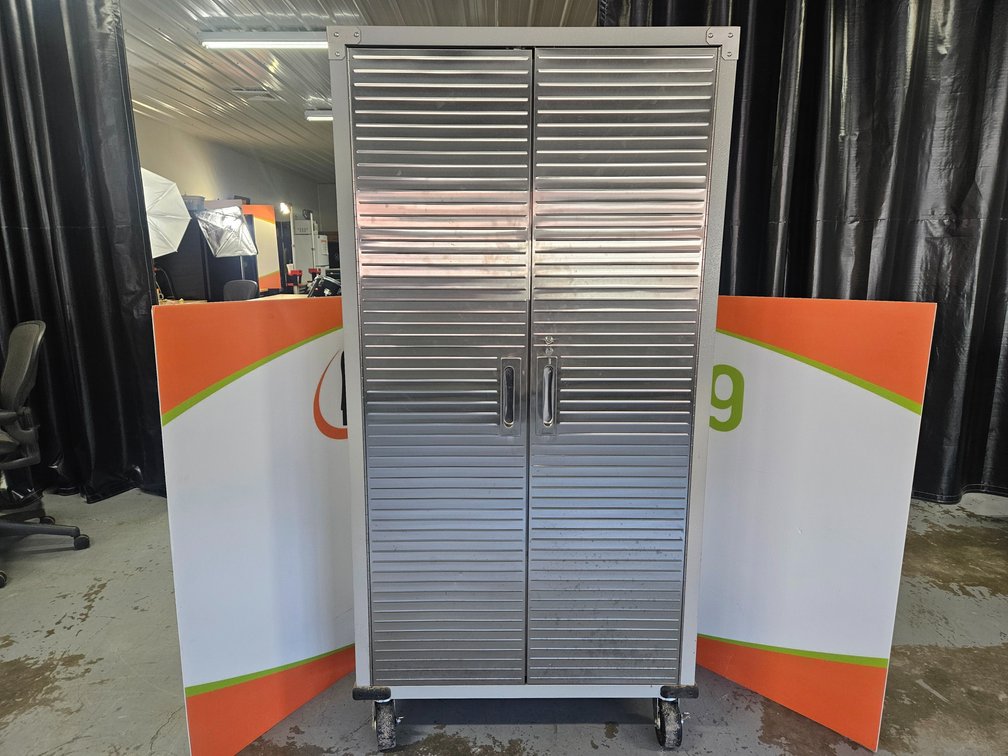 Rolling Metal Storage Cabinet W/Keys - Measures 72" Tall × 36" Wide × 18" Deep
