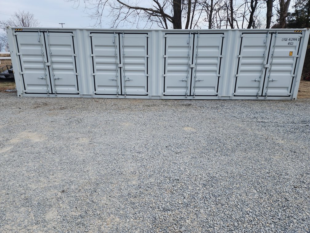 New 40' Shipping Container  - End Doors - 4 Sets Side Doors 
