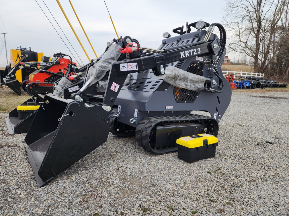 AGT Mini Skid Steer Loader Model KRT23 - 739cc Engine -W/Tool Box and Accessories (Unused) - Would Not Start When Tested - Sold As-Is 