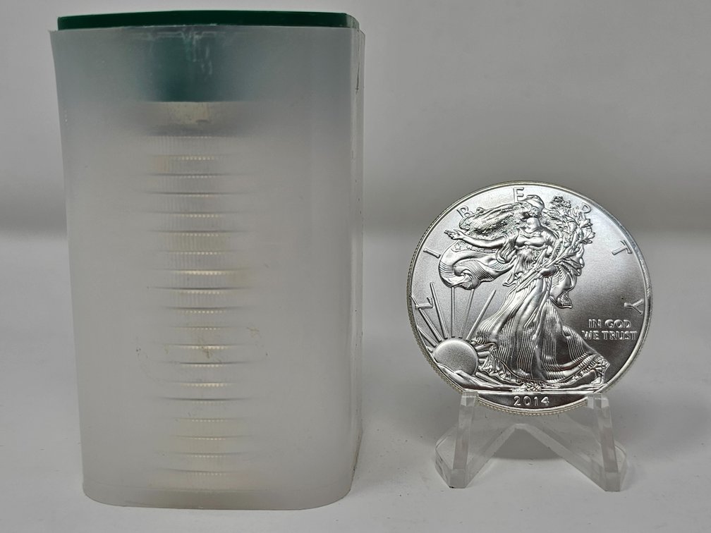 (20) 2014 American Silver Eagles w/ Treasury Tube - 20 (1 Oz) Coins Included