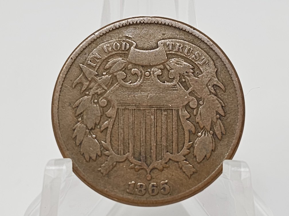 1865 Copper 2-Cent Piece - Civil War Era 