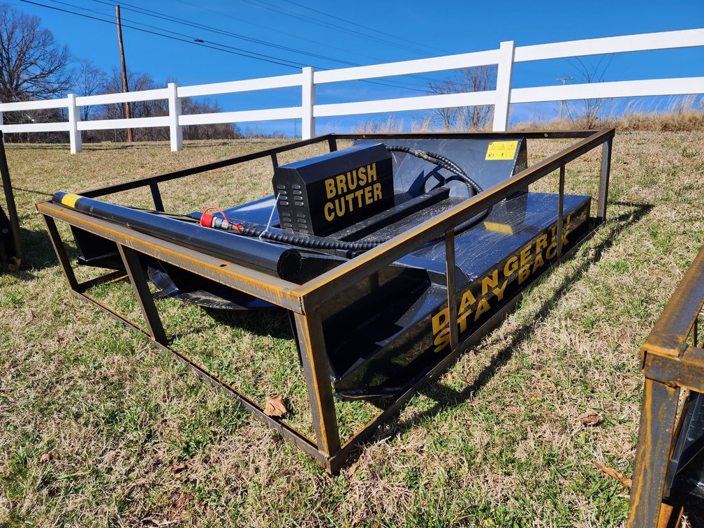 Mower King 6' Front Mount Skid Steer Quick Attach Brush Cutter  - w/Hoses and Couplings  - Unused 