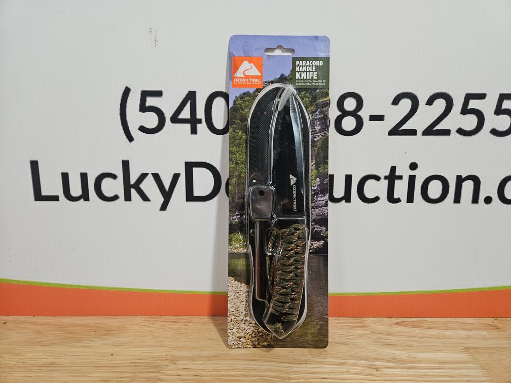 Ozark Trail Paracord Handle Knife W/Sheath and Fire Starter (New)