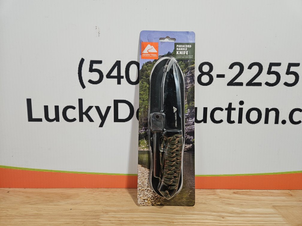 Ozark Trail Paracord Handle Knife W/Sheath and Fire Starter (New)