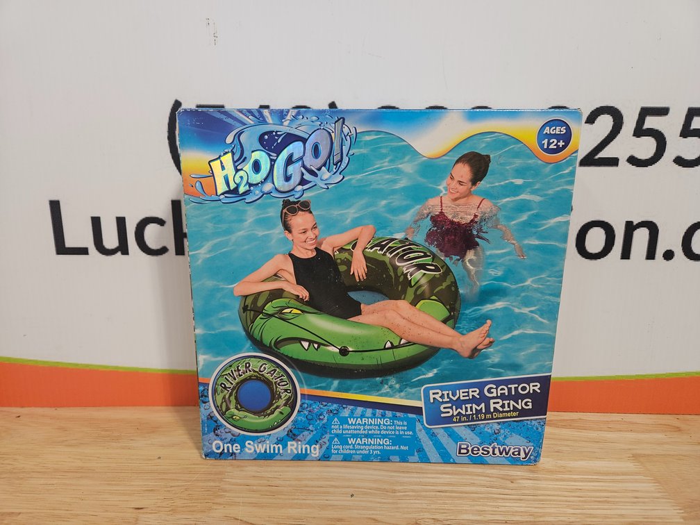 H20 Go River Gator Swim Ring 47" Diameter (New)