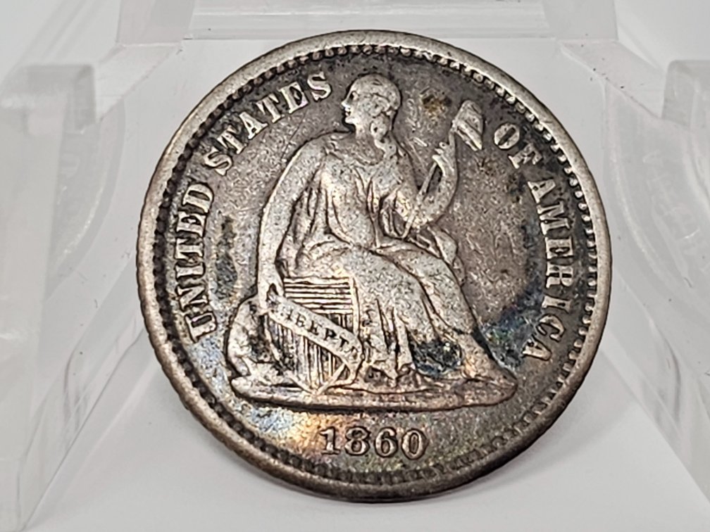 1860-O Silver Seated Half Dime 