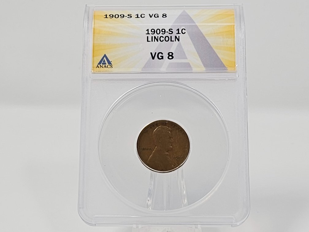 1909-S Lincoln Cent - ANACS VG 8 - Key Date 