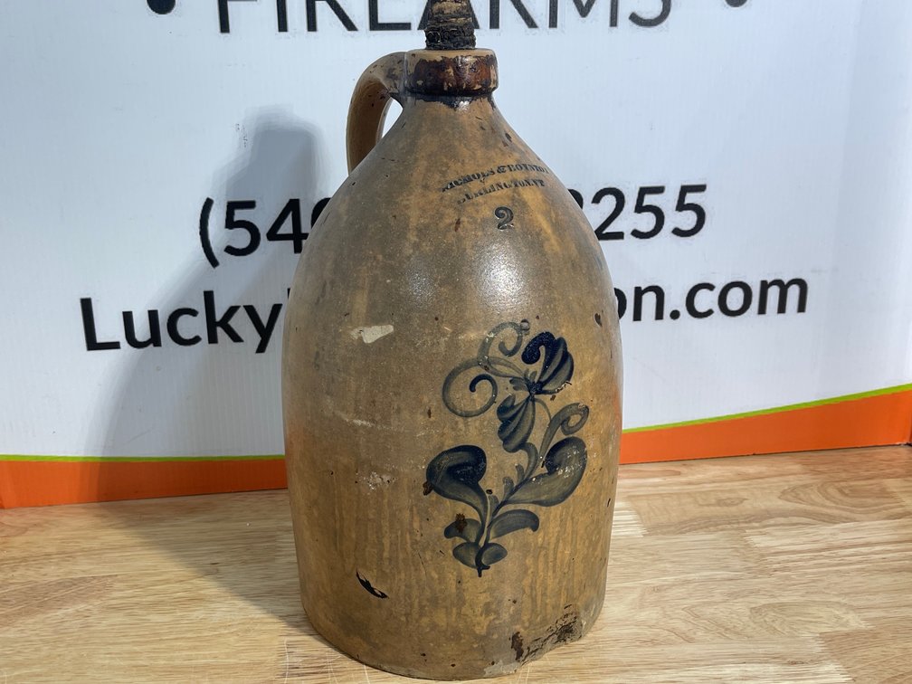 Rare Nichols & Boynton Burlington Vermont Gallon Stoneware Crock Jug - 2 Gal - Measures 16” Tall x 9” Wide