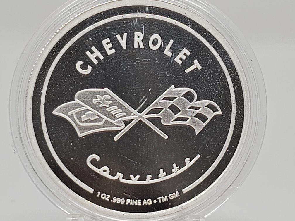 Chevrolet Corvette 1 Oz .999 Silver Round w/ Capsule 