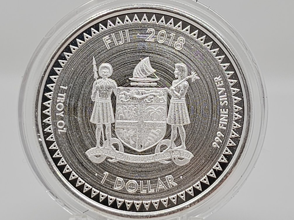 2018 Fiji 1 Dollar - Pacific Dollar 1 Oz .999 Silver Round w/ Capsule 