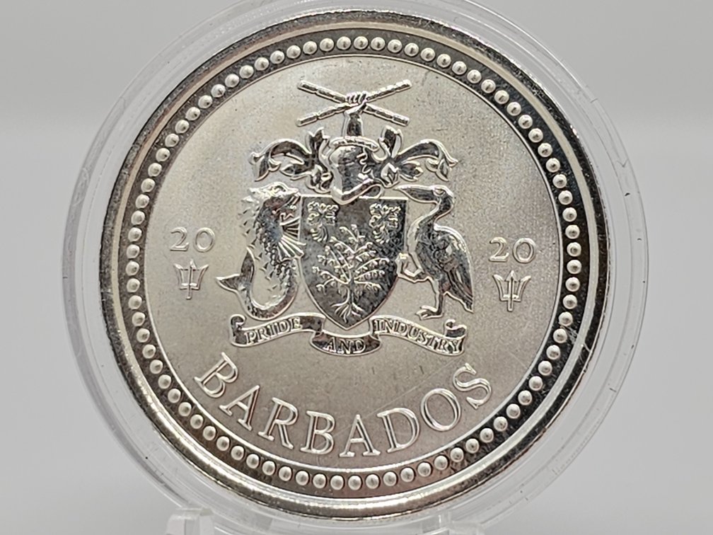 2020 Barbados  One Dollar - 1 Oz .999 Silver Round w/ Capsule 