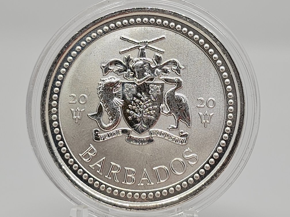 2020 Barbados  One Dollar - 1 Oz .999 Silver Round w/ Capsule 