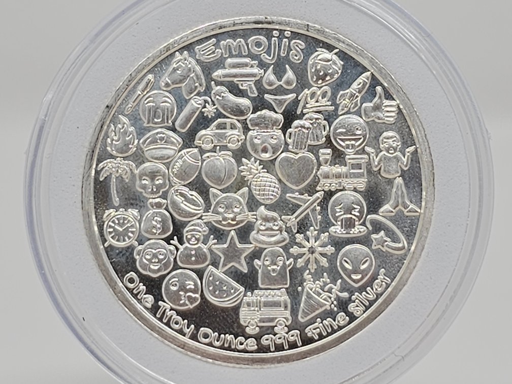 Emojis 1 Oz .999 Silver Round w/ Capsule 