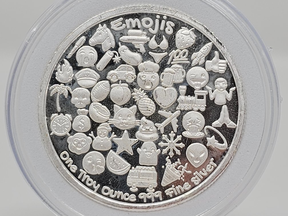 Emojis 1 Oz .999 Silver Round w/ Capsule 