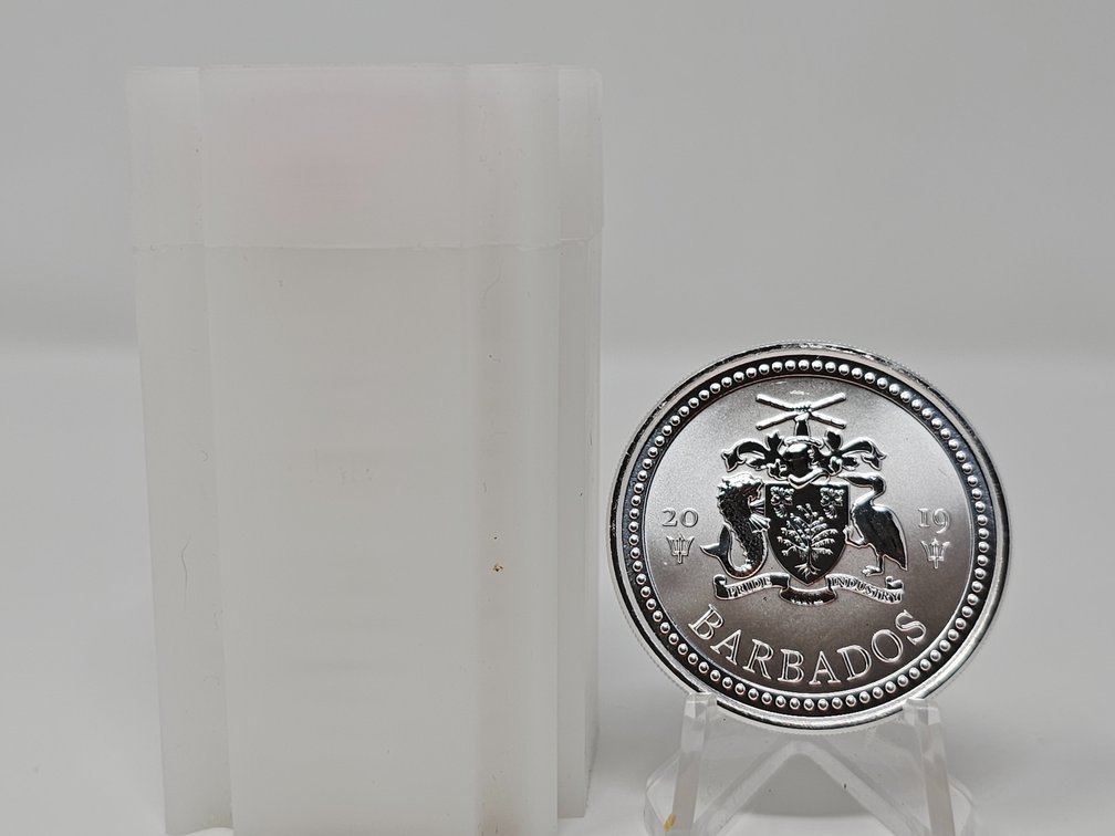 (19) Barbados 2019 One Dollar 1 Oz .999 Silver Rounds - 19 Included 