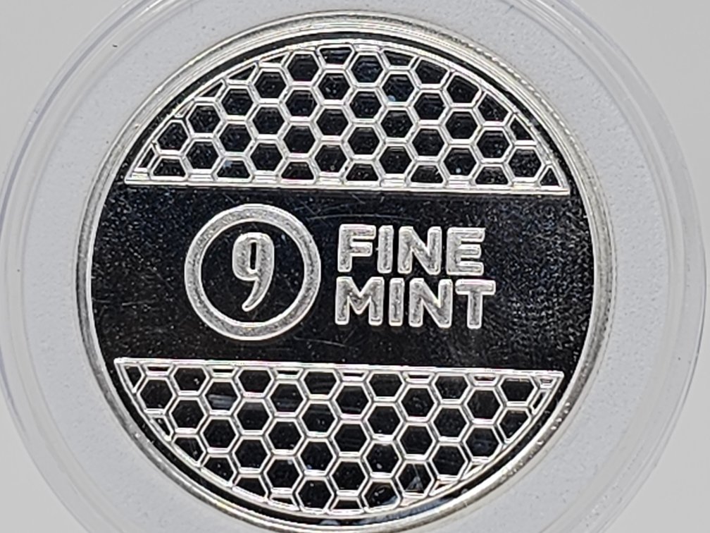 9 Fine Mint 1 Oz .999 Silver Round w/ Capsule 