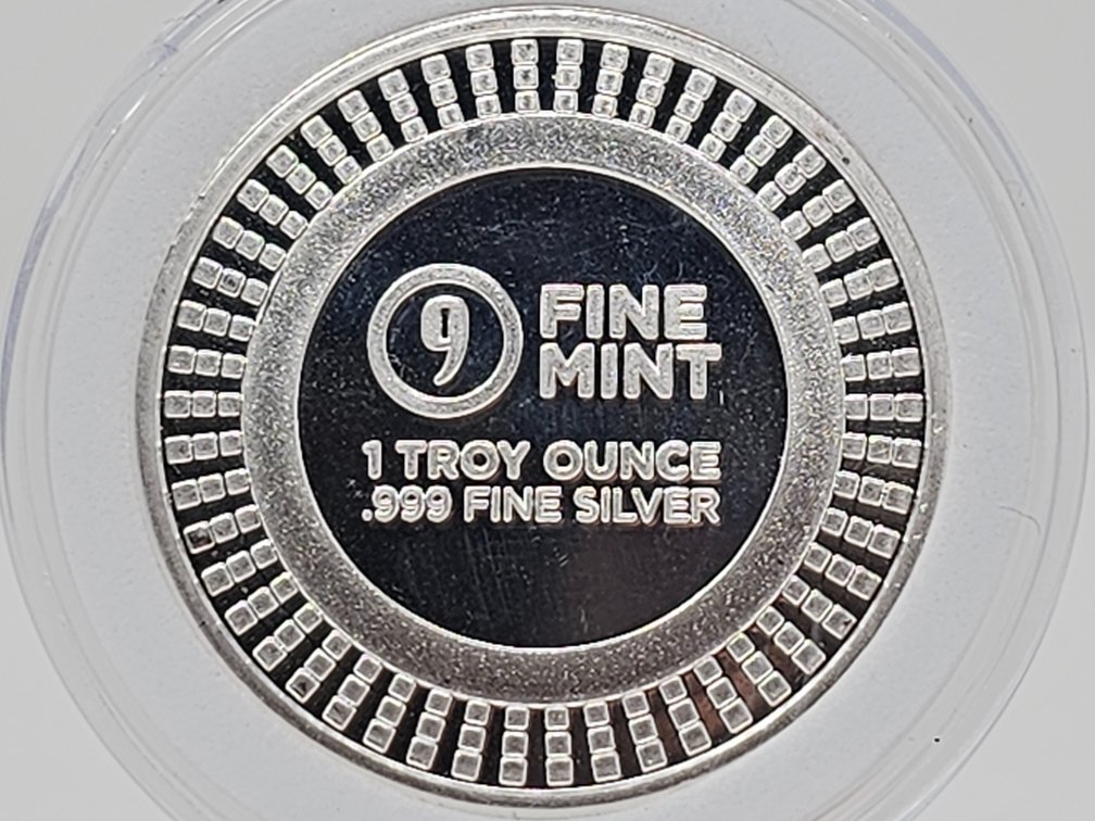 9 Fine Mint 1 Oz .999 Silver Round w/ Capsule 