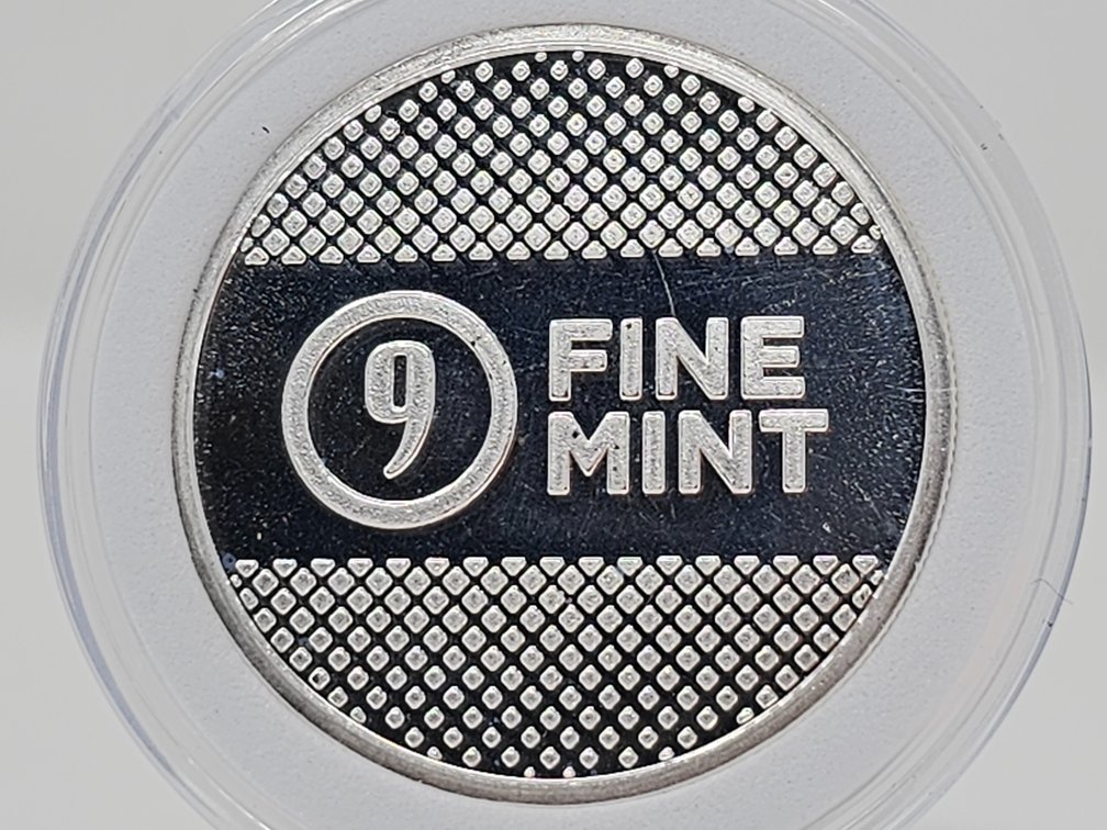 9 Fine Mint 1 Oz .999 Silver Round w/ Capsule 