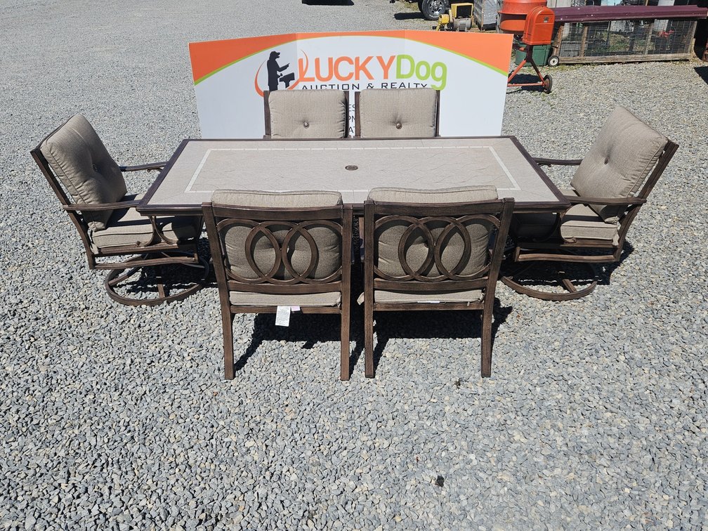Patio Table - Measures 29" Tall × 82" Wide × 40" Deep and Chairs 7 Pieces Included 