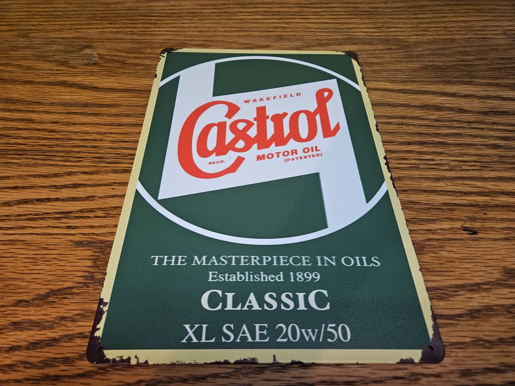 Castrol Motor Oil Metal Sign 8"×12" (New)