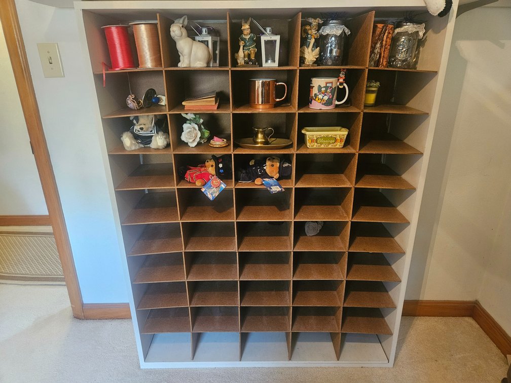 Wooden Storage/Display Shelf - Measures 54.5" Tall × 43" Wide × 12.5" Deep W/Contents 