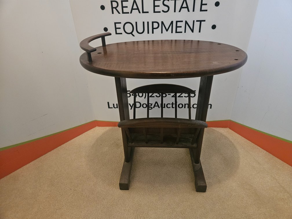 Wooden Magazine Rack/Lamp Table - Measures 23" Tall × 22.5" Wide × 15.5" Deep