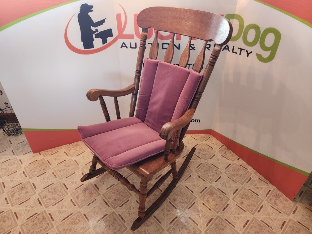 Wooden Rocking Chair Measures 43" Tall x 25.5" Wide 