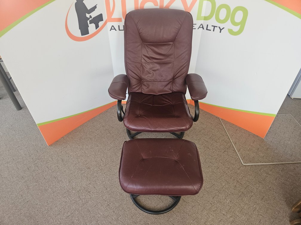 Swivel Chair 38"×30"×30" and Foot Stool 14"×20"×15"