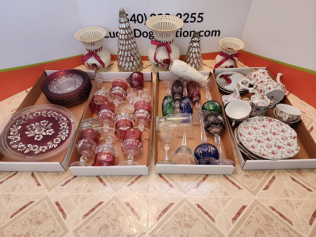 Kings Crown Cranberry Glassware - Lefton China - Drinking Glasses and More 