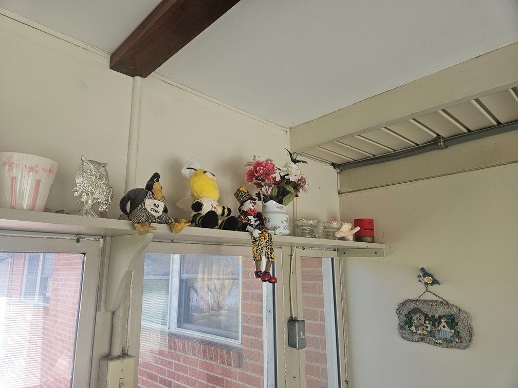 Sun Room Shelf Contents Lot 2 Figurines - Artificial Flowers - Vases and More 