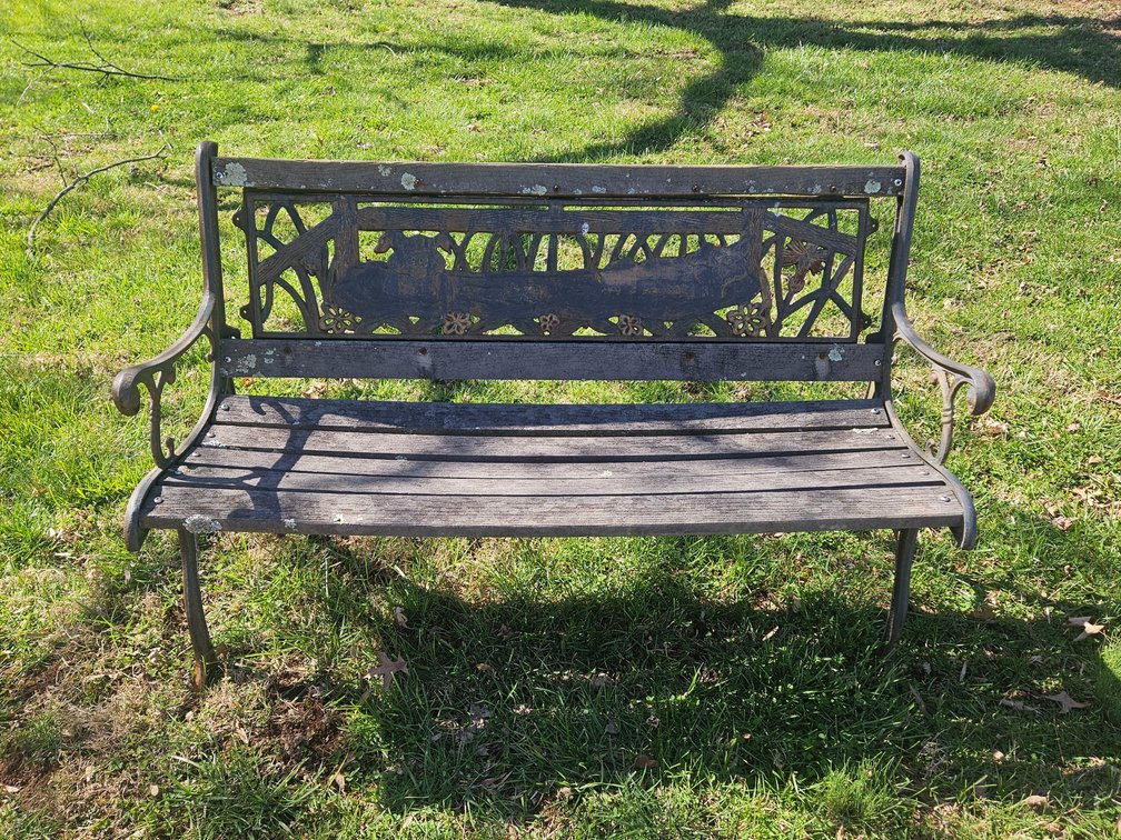 Cast Iron/Wood Bench - Measures 32" Tall × 50" Wide × 22" Deep