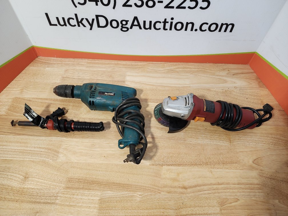 Chicago Electric Corded Angle Grinder - Chicago Electric Plastic Welder - Makita Corded Drill 