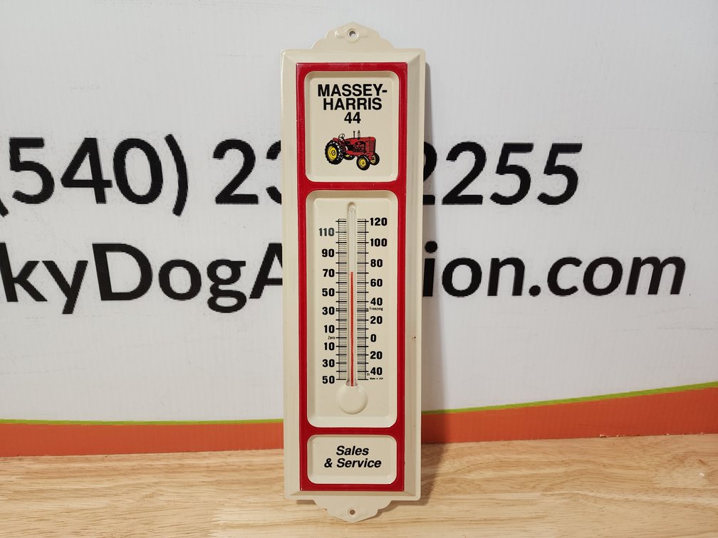 Massey Harris 44 Sales and Service Metal Thermometer Measures 13" Tall