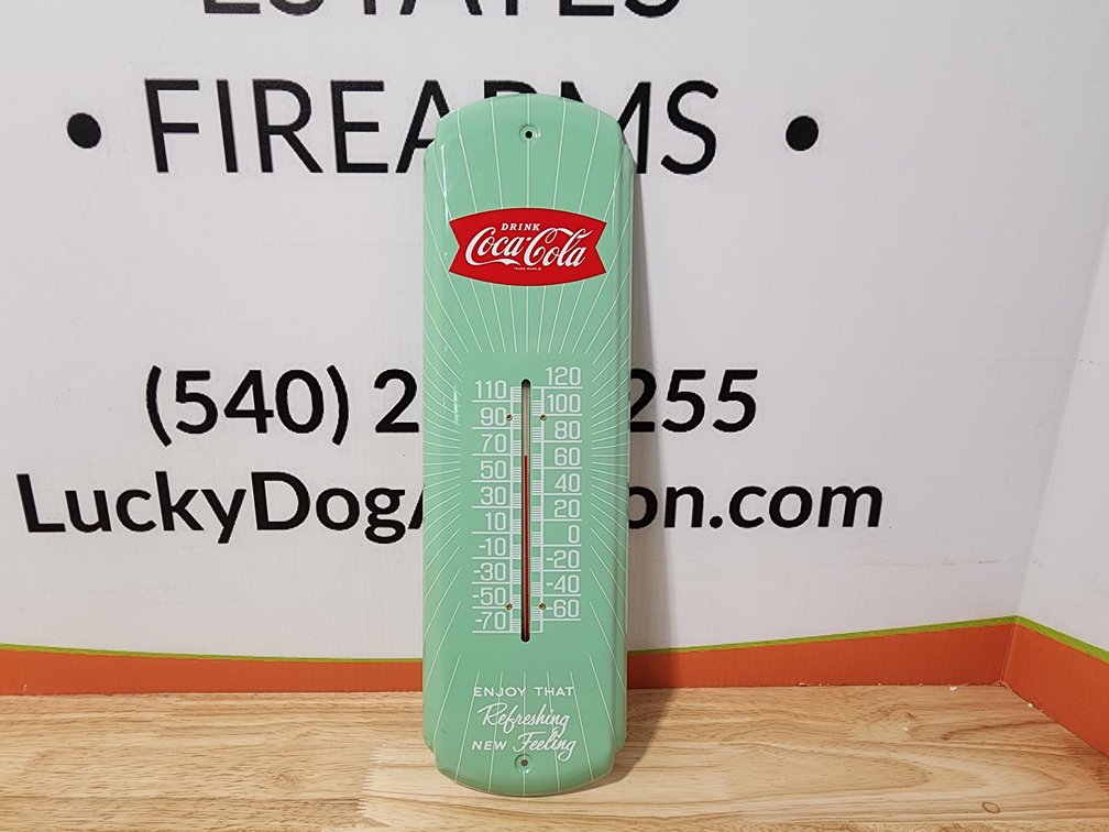 Drink Coca Cola Metal Thermometer Measures 17" Tall