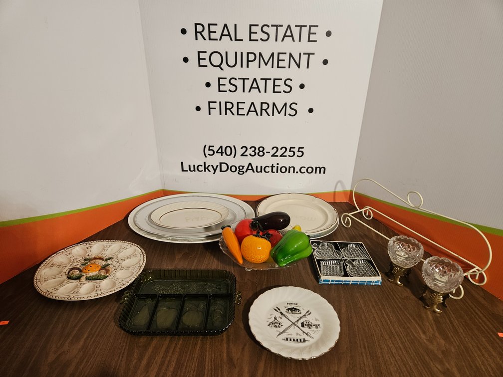 Glass Vegetables - Candle Holders - Mushroom Deviled Egg Plate and More 