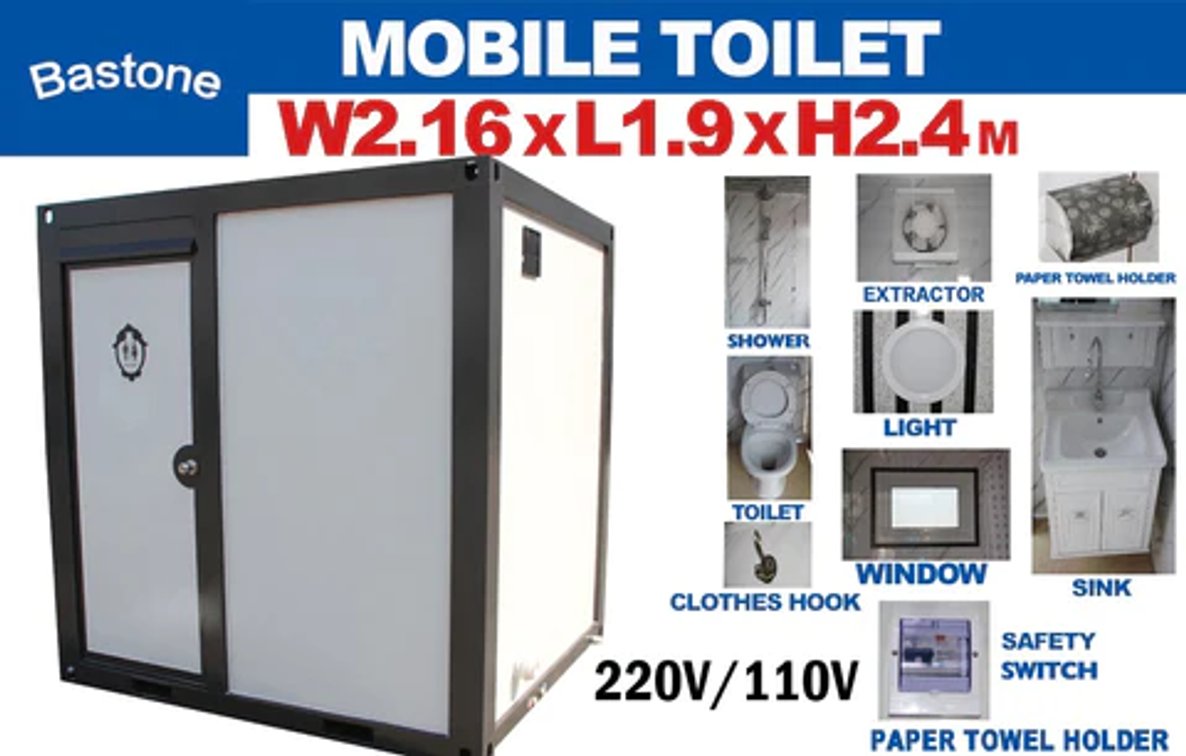 Bastone Portable Restroom w/ Shower - Unused 