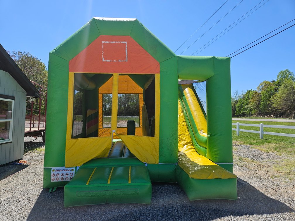 Chinee Inflatable Inc. Combo #4 #5 Model# T2-323 Bouncy House/Slide - Measures 15' Wide × 18' Long W/Blower (Only 1 Blower Included Requires 2 To Operate)